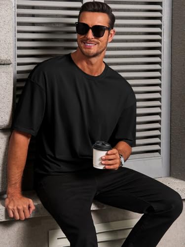 Runcati Mens Casual T-Shirts Short Sleeve Lightweight Oversized Summer Cotton Tee Beach Crew Neck Tops2