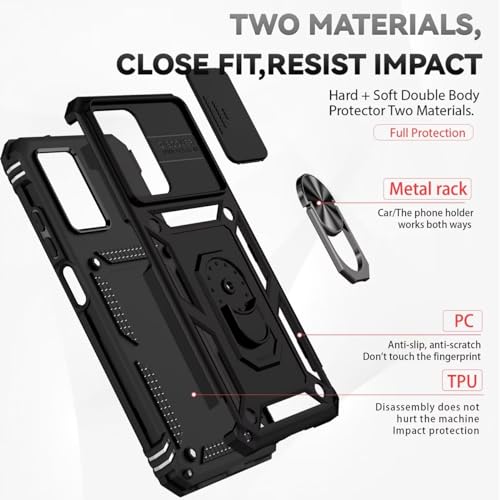 Funda para Redmi Note 11E y Redmi 10 5G con protector de pantalla y tapa de cámara 3