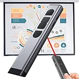 【Indicador de batería recargable】: la batería recargable incorporada de 300 mAh proporciona semanas de uso con solo 2 horas de carga. Se carga a través del puerto USB desde la PC o computadora portátil, sin tener que asegurarse de tener un juego de baterías de repuesto antes de que comience la presentación; El indicador de batería le recordará que debe cargar el presentador a tiempo, por lo que nunca tendrá que preocuparse de que la batería se agote repentinamente en una presentación.