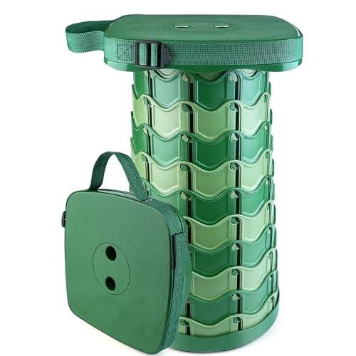 Image of Outward Gear Upgraded Folding Stool Large Square Surface 550lbs Load Capacity Heavy Duty Collapsible Portable Telescopic Stool for Camping Travel Hiking (Camouflage)