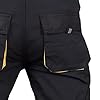 REIS FORECO-T BY52 Pantaloni da Lavoro per Uomo, Protettivi, Antitaglio, Cargo, 80% Poliestere 20% Cotone, Nero-giallo, Taglia 52