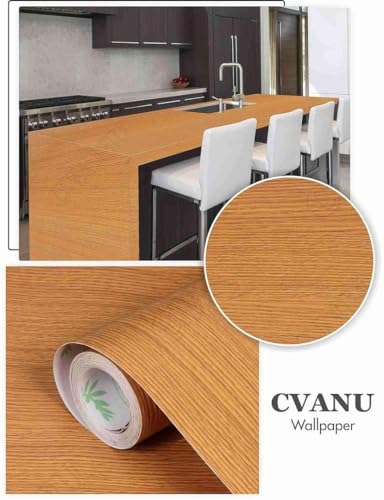 Image of CVANU Self-Adhesive Wood Grain Wallpaper Waterproof PVC Vinyl for Furniture, Door, Wardrobe & Desktop (24x60 Inch, CV10)