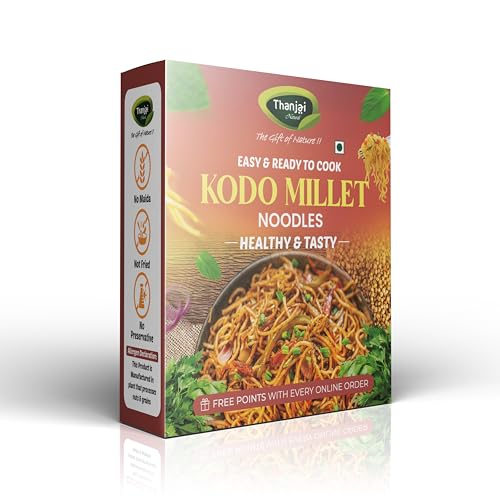 Image of Thanjai Natural Kodo Millet Noodles 180 Grams X 2 (360 Grams) of Homemade Natural Noodles (No Preservatives, No Chemicals, No Artificial Extract)