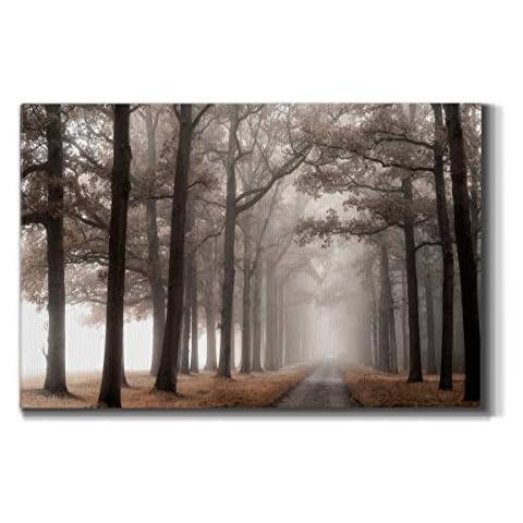 Wexford Home Home Decor Landscape Canvas Wall Art Abstract Floral Painting Modern Pictures Artwork Decoration for Living Room Kitchen Bathroom Office, Ready to Hang, misty road, 32x48 Cover