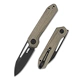 KUBEY Royal KU321 Folding Pocket Knife G10 Handle D2 Blade (Tan - dark stonewashed)