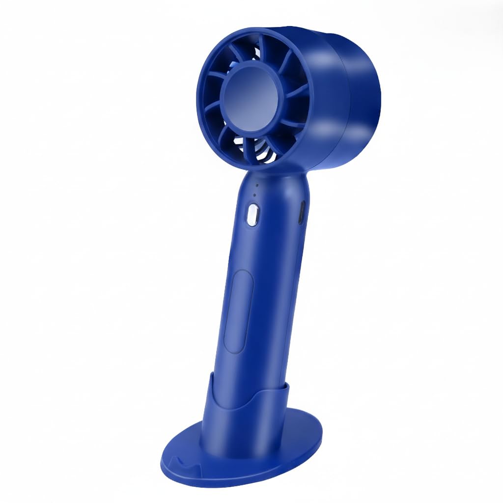 Portable Handheld Turbo Fan with Built-in Lithium-ion Battery, Type-C Charging, High-Speed Quiet Jetfan, Blue