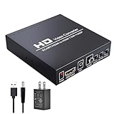 Scart Hdmi to Hdmi Video Converter Box 1080p Scaler 3.5mm Coaxial Audio Output for Game Consoles DVD