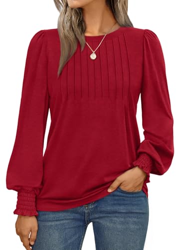 Image of AUTOMET Womens Long Sleeve Shirts Fall Blouses Tops Business Casual Outfits