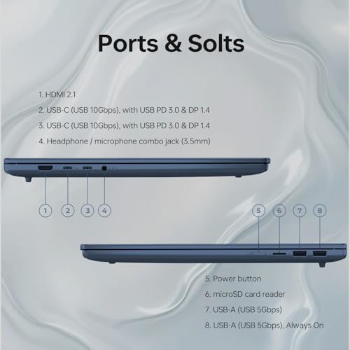 Image of Lenovo IdeaPad Slim 5 Laptop, 16 inch FHD+ Touchscreen, Ryzen 7 350 (4nm, 16 Threads, Up to 5GHz, Beats Ultra 7 155U), 16GB RAM, 1TB SSD, Wi-Fi 7, W11H, Copilot AI PC, Blue, Bundle with PCO Laptop Cooler