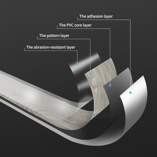 Image of Art3d Peel and Stick Floor Tile Vinyl Wood Plank 12-Pack 18 Sq.Ft, Light Grey, Rigid Surface Hard Core Easy DIY Self-Adhesive Flooring