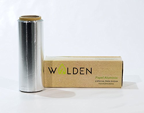 Papel de Aluminio Especial para Shisha o Cachimba (30 micras) - 1 Rollo con 20 MTS - Marca: Walden Cover