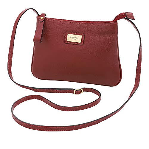 Bolsa Feminina Transversal Zíper Couro Legítimo Mariart 199 (Vermelho)