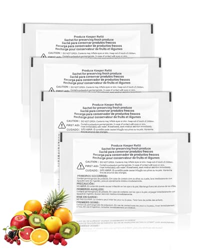 Refrigerator Produce Preserver Replacement Compatible With Frigidaire Pure Air Produce Keeper FRPAPKRF2PK FRPAPKRF Produce Saver Refills Fit For Crisp Seal Fresh System Crisper Drawers -30g 4 Pack