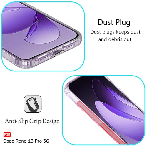Image of TheGiftKart Back Cover Soft Case for Oppo Reno 13 Pro 5G | Best Camera Protection | Inbuilt Dust Plugs & Anti-Slip Grip | Ultra Clear Slim Case Cover for Oppo Reno13 Pro 5G (Silicone, Transparent)
