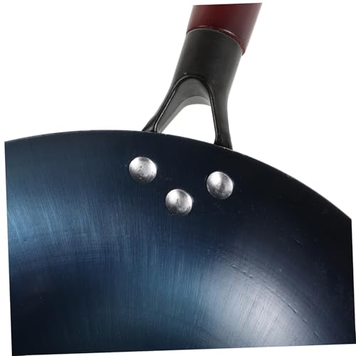 Wok tradicional de hierro con mango de madera antiadherente miniatura 7