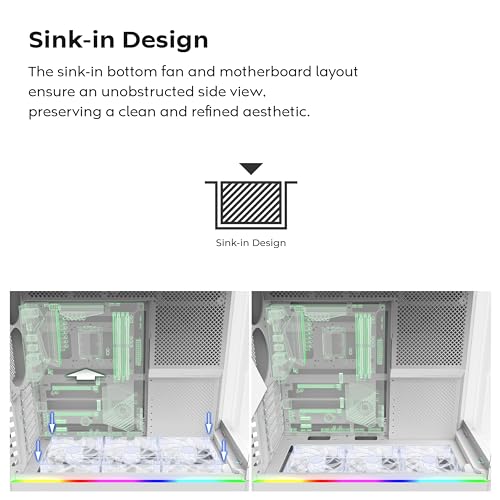 Montech HS02, Atx Mid-Tower Pc Case, Gaming Pc, High-Airflow, Reversible Layout, Sturdy Curved Tempered Glass Front Panel, Sink-In Design, Toolless Panels, Black, Us - 7