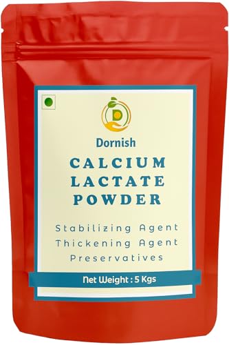 Image of Dornish Calcium Lactate - 5 Kg Bulk Pack / Used as food preservative and Improvers / Food Thickener, Perfect for Spherification, Cheese Making, and Baking Applications I Perfect for Home Chefs, Commercial Kitchens, Food Technologists, and Educational Use | Ideal for Texturizing, Gelling and Stabilizing Foods