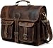 18 Inch Vintage Handmade Leather Messenger Bag for Laptop Briefcase Best Computer Satchel School Distressed Bag (Vintage Brown)