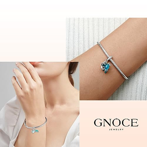 Image of GNOCE Ocean World Cute Animal Charm Beads,925 Sterling Silver Dangle Charms Fit Bracelets & Necklace, Hand-Finished Keepsake Travel Jewelry Gift for Women Men BBF