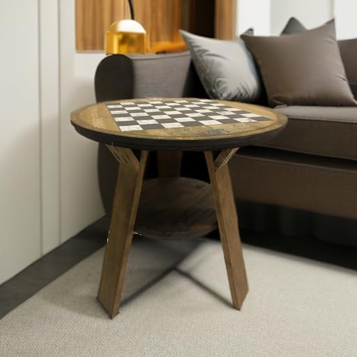 Miniatura 6 de Mesa auxiliar de ajedrez para decoración de sala de estar, mesa auxiliar pequeña