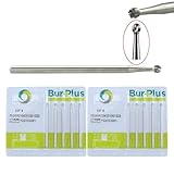 10Pcs Tungsten HP Carbide Round HP-1/2/3/4/5/6/7/8/10 bur Straight Overall Length 44.5m/Shank 2.35mm Dia (10Pcs-HP 8 Tungsten Carbide Bur)