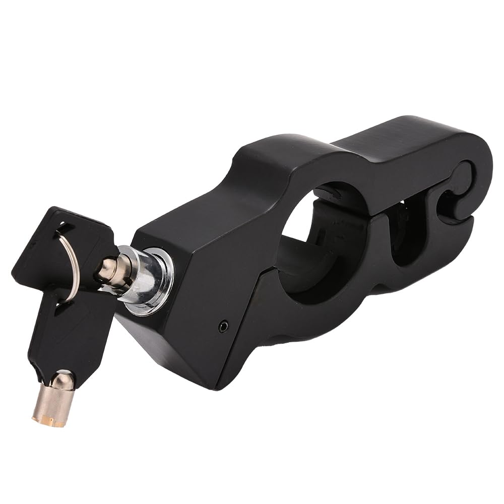 Jscarlife Black Motorcycle Handlebar Lock, Heavy Duty Anti-Theft Locking Device Ultimate Security Grip & Throttle Lock For Sports Bikes Mountain Bike Atvs (Black)