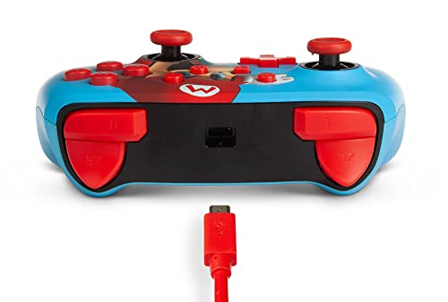 Image of PowerA Enhanced Wired Gaming Controller for Nintendo Switch, Super Mario Bros, Mario Punch, Blue (Officially Licensed)