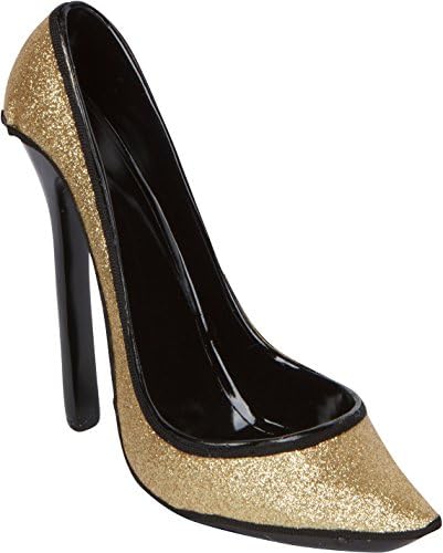 8.5" x 7"H High Heel Wine Bottle Holder - Stylish Conversation Starter Wine Rack (Gold Glitter) image 4