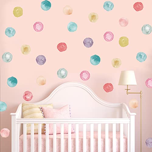Polka Dot Wall Decals Removable Watercolor Colorful Wall Sticker For Kids Baby Girls Living Room Bedroom Playroom (Colorful Planet) #TOP1