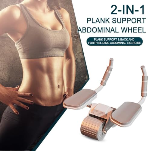Image of Ab Roller Set with Handle, Timer Display and Silent Knee Pad Mat for Exercise Gym, Abdominal Ab Roller with Phone Holder for Core workout, fitness & Exercise, Home Workout Equipment (Grey AB Roller)
