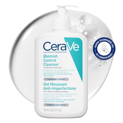 CeraVe - Gel Moussant Anti-Imperfections - Purifie la Peau en douceur et Réduit les Imperfections - Acide...