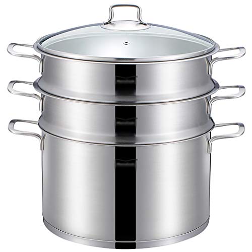 Cuiseur vapeur 28 cm épais à 3 couches pour cuisson simultanée