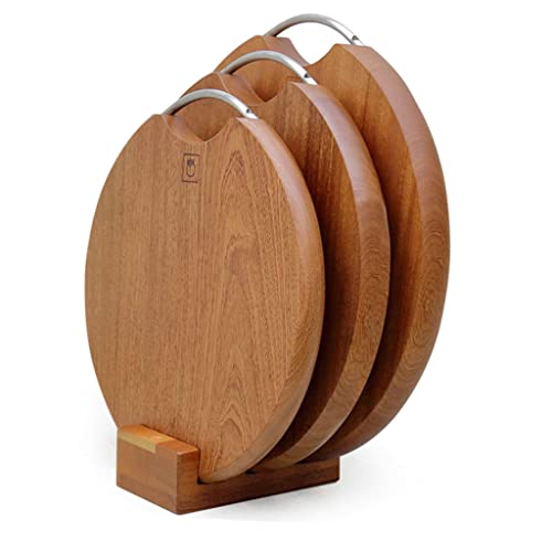 Tabla de cortar premium Tabla de cortar gruesa redonda de doble cara para cocina con asas para carne Pescado Tabla de cortar queso vegetal para tallar carne o verduras