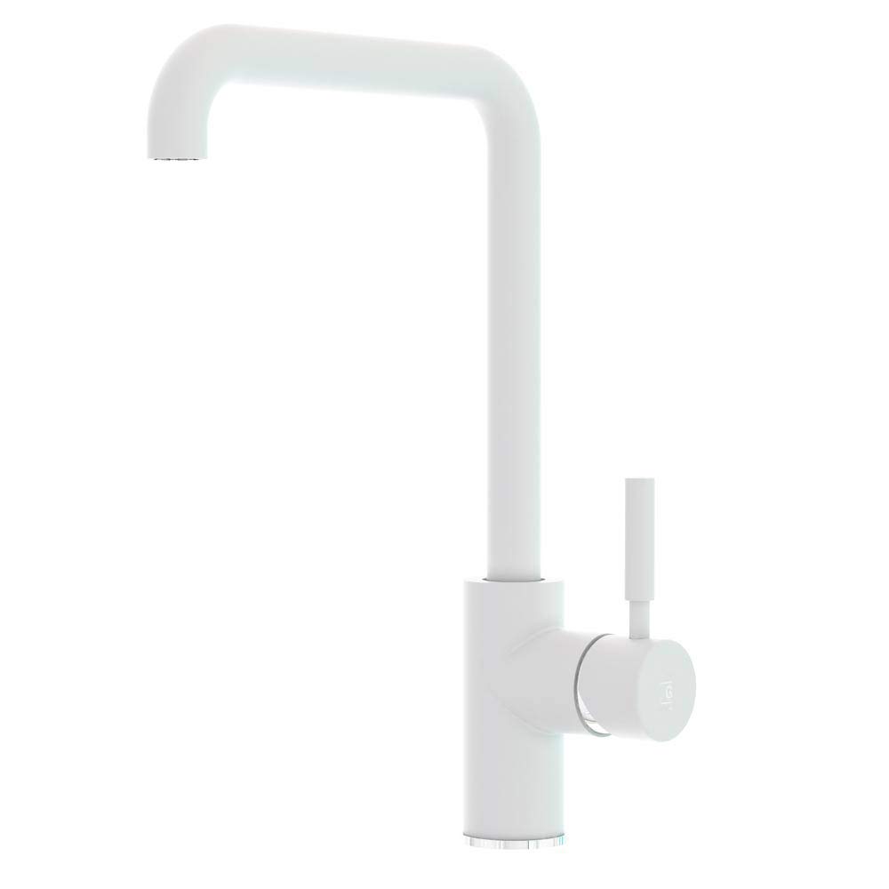 Galindo - Grifo de Cocina - Theo City - Mod. 8648611 - Latón Acabado Blanco - Caño Alto - Grifo Monomando para Instalación en Repisa - Caudal 20,9 l/min