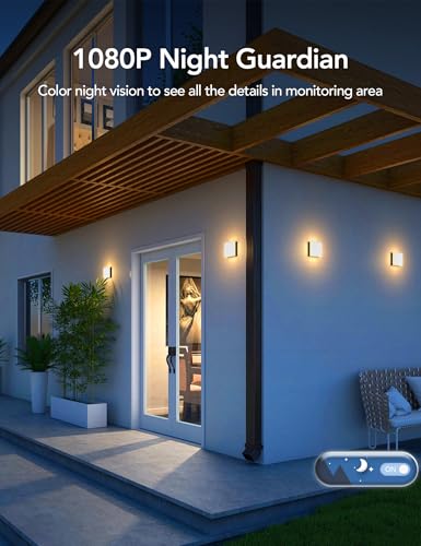 GNCC Solar Security Cameras Wireless Outdoor 2.4G WiFi, 360° View, Solar/Battery Powered, AI Human Detection, Color Night Vision, 2-Way Audio, Spotlight Siren Alarm, IP65 Waterproof, SD/Cloud Storage - Thumbnail 4