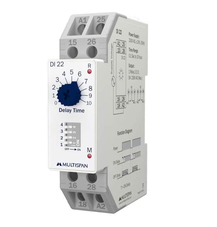 Multispan DI-22 Multi-Range On-Off Delay timer Din rail Display timer for Industrial Use (B0CX95ZCZ6) Amazon Price History, Amazon Price Tracker
