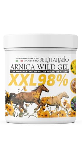 Arnica Gel Forte Wild XXL 98% 600ml con Arnica Montana, Boswellia e Artiglio del Diavolo Forte Sollievo Immediato per Muscoli Naturale Dermatologicamente Testato Made In Italy