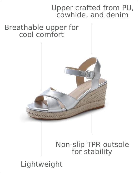 Image of DREAM PAIRS Women's Espadrille Wedge Sandals