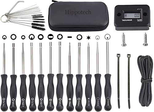Hippotech Set de 12 herramientas de ajuste del carburador y tacómetro tacómetro para motor de 2 tiempos para eco para STIHL para Poulan para motosierra Husqvarna herbívora motosierra