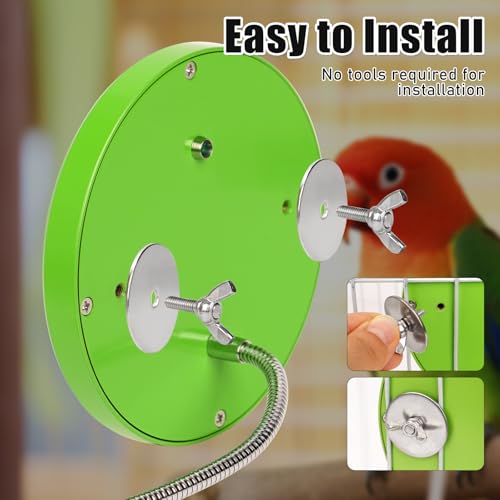 Image of Bird Heater for Cage,Thermostatical Bird Warmer with Mirror to Snuggle up 12V Bird Cage Heating Plate for Cockatiel,Parakeets,Parrots,African Grays