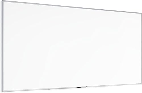 Miniatura 4 de U Brands Pizarra magnética de borrado en seco con marco de aluminio, 96 x 48, superficie blanca, marco de aluminio plateado