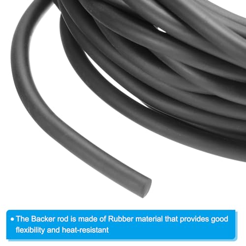 Image of PATIKIL 5 /16 Inch x 32.8 Feet Backer Rod, Hard Solid Nitrile Rubber Rope Caulk Crack Gaps Joint Filler Weather Stripping for Home Construction, Industrial Equipment Gasket DIY,Black