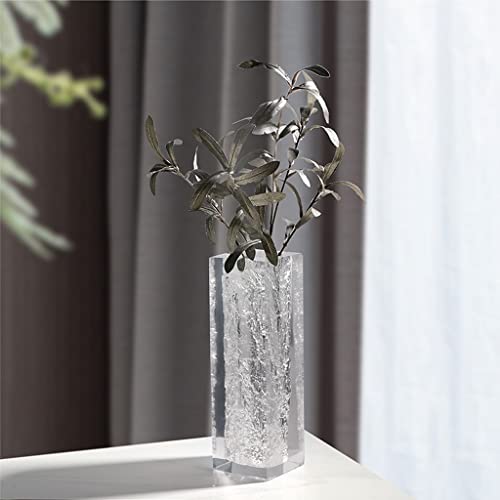 Vase acrylique transparent moderne de 35cm pour salon et décoration de table