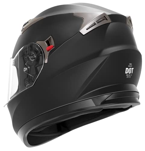 Motorcycle Full Face Helmet Dot Approved - Yema Helmet Ym-829 Motorbike Moped Street Bike Racing Casco Moto Helmet With Sun Visor For Adult,Youth Men And Women - Matte Black,Xl #TOP4