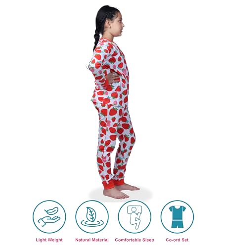 Image of Hestia | H.NSG.N.1 | Kids Girls Nightwear | Sleepwear | Cotton |Trouser Full Sleeves Tshirt | Elastic Waist |Night Dress with Pyjama Tshirts for Girls|All Over Horse Printed |Blue Color 4-6Yrs |Set 1