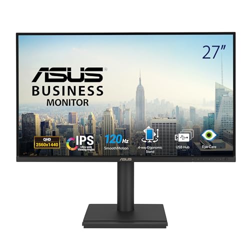 ASUS BE27AQG 27 Inch 1440P QHD 120Hz Computer Monitor, HDMI, TAA Compliant
