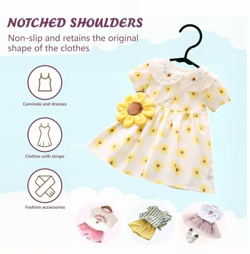 Image of 12 Pcs Kids & Baby Clothes Hanger Set, Premium Plastic Hangers for Dresses, Tops, Rompers & Baby Wear, Space Saving,Perfectly Size to fit All Types of 0-18 Kid's Clothes