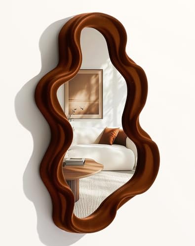 TEIPAI Retro Wavy Mirror Wall Decor for Living Room, 16x12