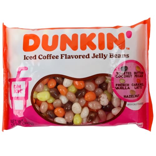 Dunkin' Iced Coffee Jelly Beans Candy Snacks & Sweets, 12 oz Bag, by Frankford Candy