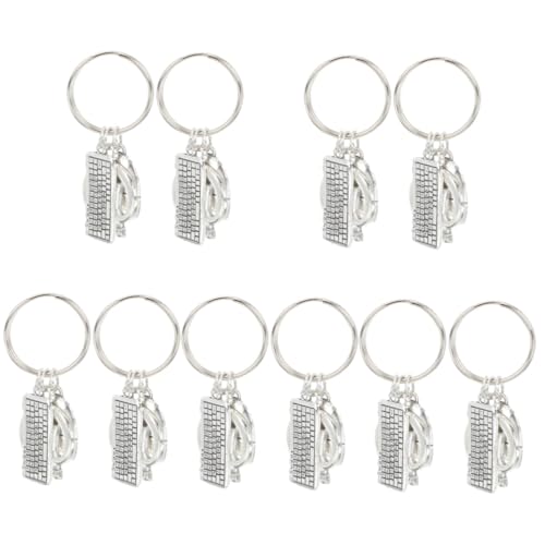 BESTYASH 5 Juegos Llavero Colgante Teclado Mecánico Llaveros Con Cable Llavero Pulsera Llavero De Muñeca Ratón Y Teclado Teclas De Teclado Negras Aro Para Llaves Teclados Clave 2 piezas x 5